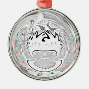 Modern urban flora pattern metal ornament