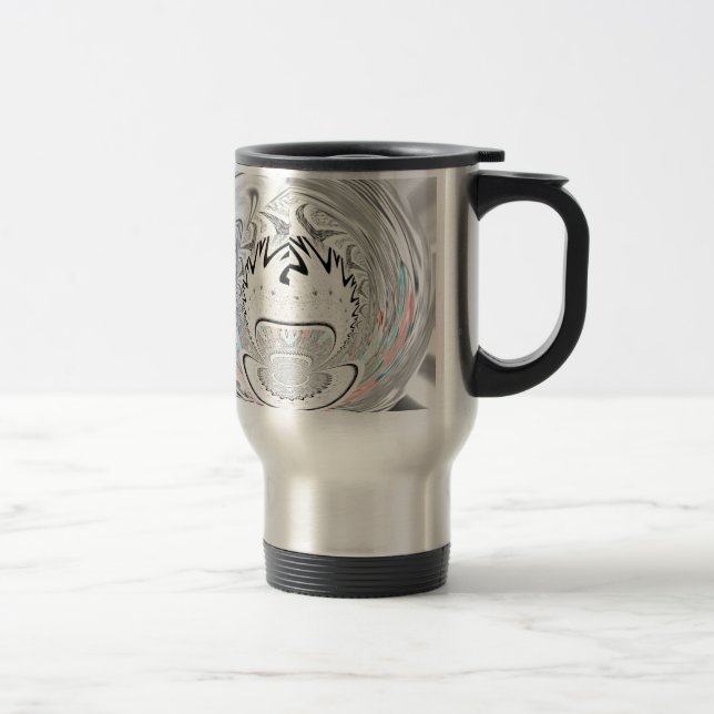 Modern urban flora pattern travel mug (Right)