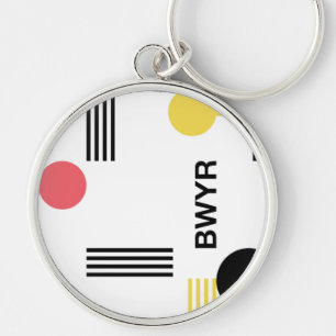 Modern, urban graphic with typography and shapes keychain