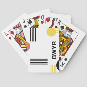 Modern, urban graphic with typography and shapes playing cards