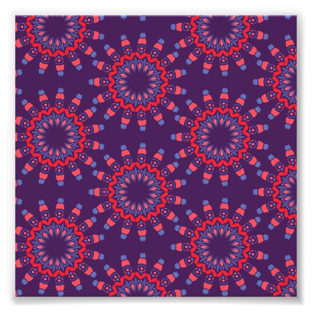 Modern Urban Hearts Violet Pattern Photo Print (Front)