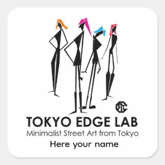 Modern Urban K-Pop Girls Graphic - Tokyo Edge Lab Square Sticker