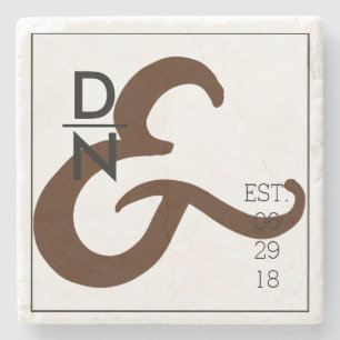 Modern & Urban Minimalist   Maroon Ampersands Stone Coaster
