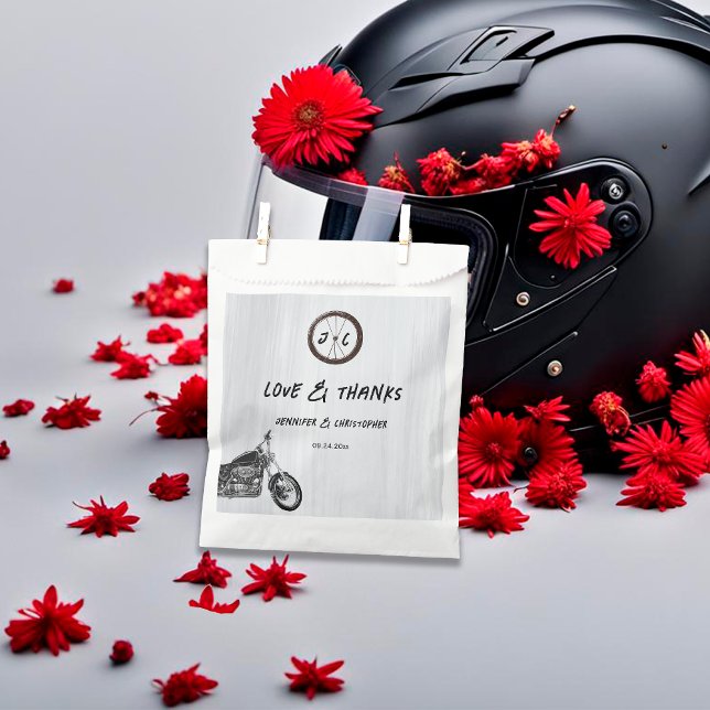 Modern Urban Motorcycle Adventure Theme Wedding Favour Bag (Creator Uploaded)