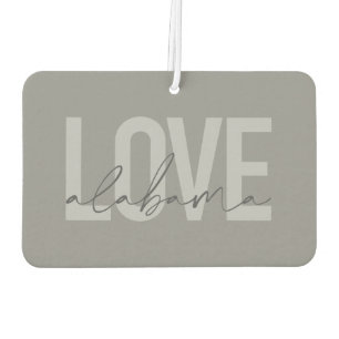 Modern, urban, simple, cool design Love Alabama Air Freshener