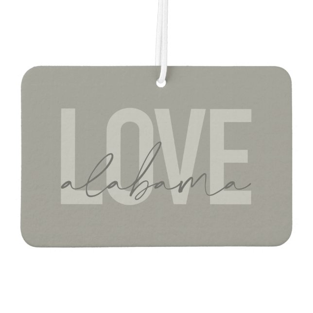 Modern, urban, simple, cool design Love Alabama Air Freshener (Back)