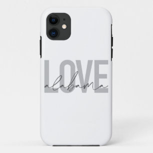 Modern, urban, simple, cool design Love Alabama iPhone 11 Case
