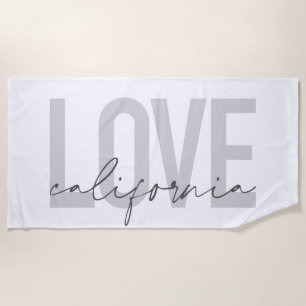 Modern, urban, trendy, cool design Love California Beach Towel