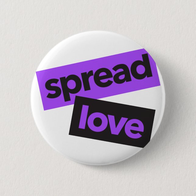 Modern, urban, vibrant, trendy graphic Spread Love 2 Inch Round Button (Front)