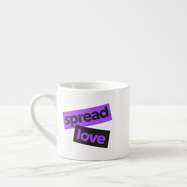 Modern, urban, vibrant, trendy graphic Spread Love Espresso Cup (Left)