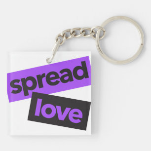 Modern, urban, vibrant, trendy graphic Spread Love Keychain