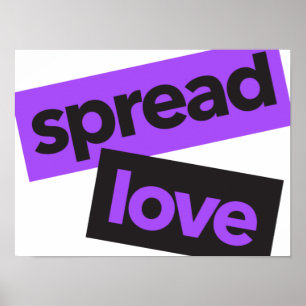 Modern, urban, vibrant, trendy graphic Spread Love Poster