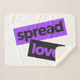 Modern, urban, vibrant, trendy graphic Spread Love Sherpa Blanket