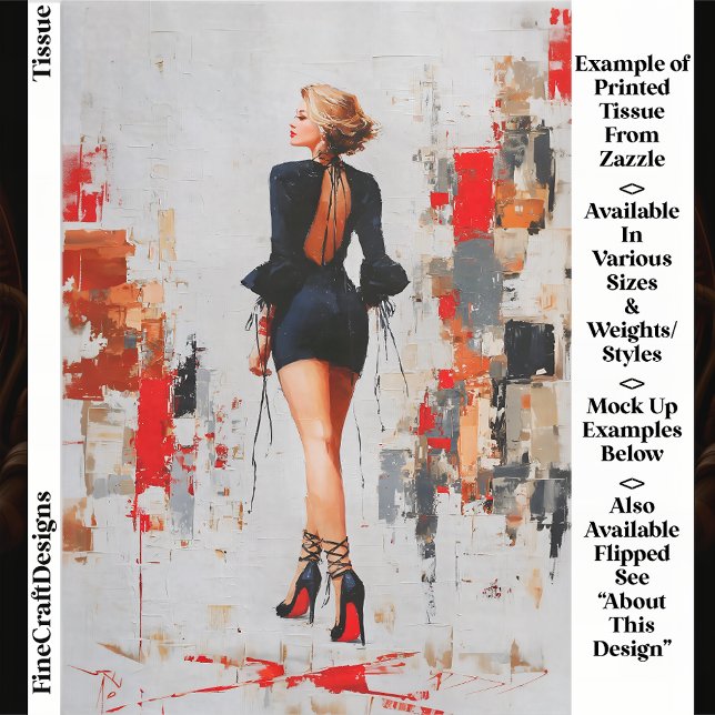 Modern Urban Woman, Red Sole Heels EL3L Decoupage Tissue Paper (Creator Uploaded)