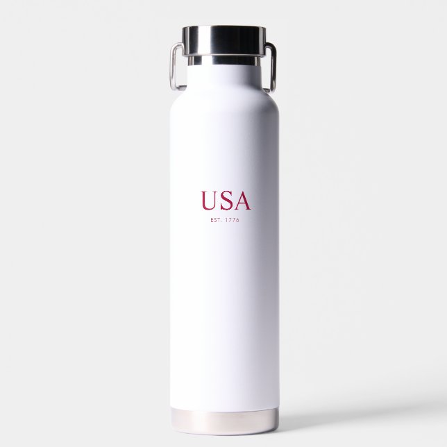 Modern USA Established 1776 Water Bottle (Front)
