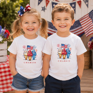 Modern USA Personalized Patriotic Kids T-Shirt