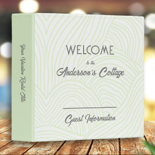 Modern Vacation Home Rental Light Green Grey Grey Binder