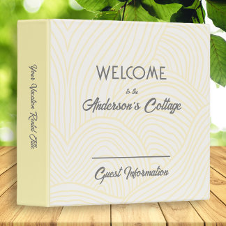 Modern Vacation Home Rental Light Yellow Grey Grey Binder