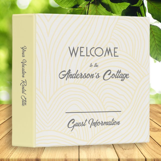 Modern Vacation Home Rental Light Yellow Grey Grey Binder (Creator Uploaded)