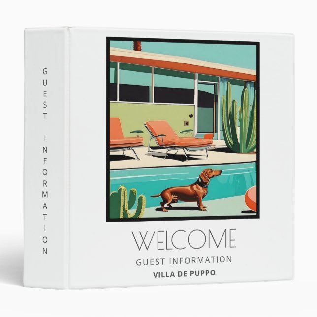 Modern Vacation Rental Guest Information Binder (Front/Spine)