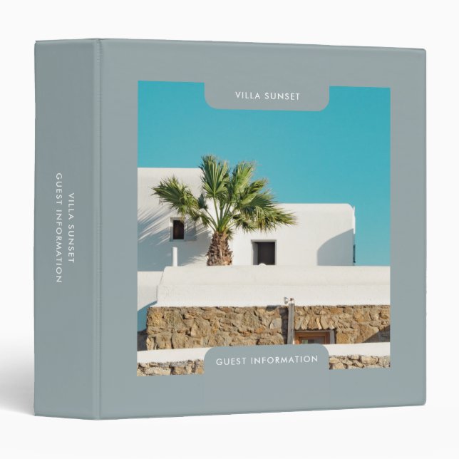 Modern Vacation Rental Guest Information Grey Binder (Front/Spine)