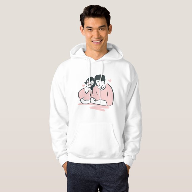 Modern Valentine Day Quotes Hoodie (Front Full)