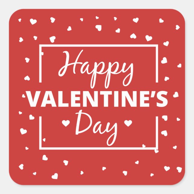 Modern Valentine Design Square Sticker (Front)