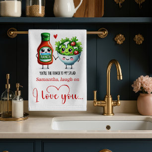 Modern Valentine Funny Food Kitchen Towel