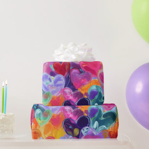 Modern Valentine Wrapping Paper– Abstract Colorful Paper