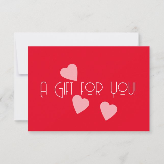 MODERN Valentines Day Hearts Gift Certificate Invitation (Front)