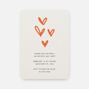Modern Valentine's Day Invitation with Hearts
