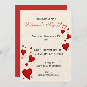 Modern Valentine's Day Party Invitation Invite