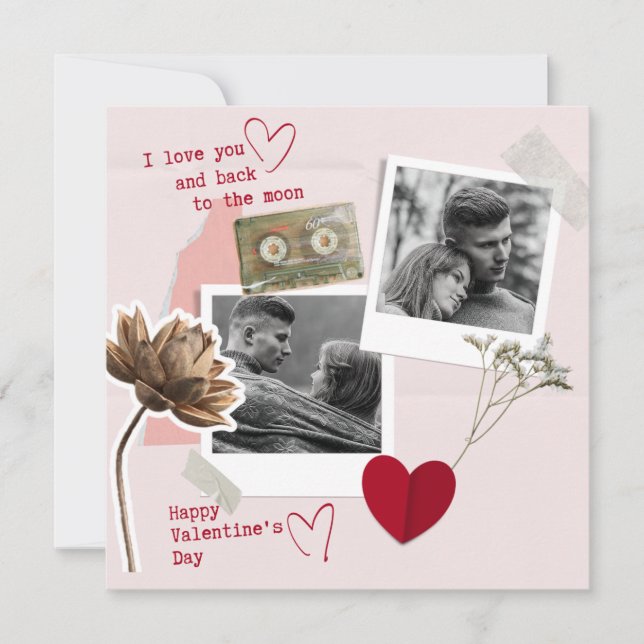 Modern Valentines Day Personalised Couple Photo  (Front)