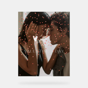 Modern Valentine's Day personalised couple photo  Acrylic Sign