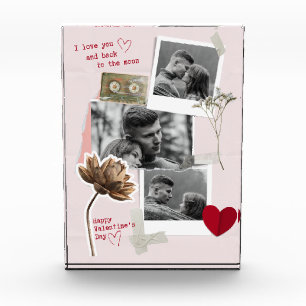 Modern Valentines Day Personalised Couple Photo Block