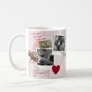 Modern Valentines Day Personalised Couple Photo  Coffee Mug