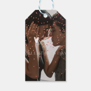 Modern Valentine's Day personalised couple photo  Gift Tags