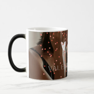 Modern Valentine's Day personalised couple photo Magic Mug