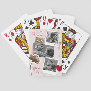 Modern Valentines Day Personalised Couple Photo Playing Cards