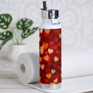 Modern Valentine's Day Romantic Heart Pattern Water Bottle