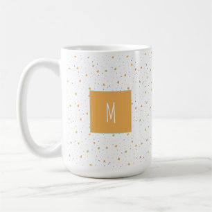 Modern Valentines Day Sprinkle Hearts Mustard Coffee Mug