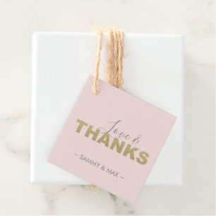 Modern Valentine's Gift Tags - Pink and Gold Favou