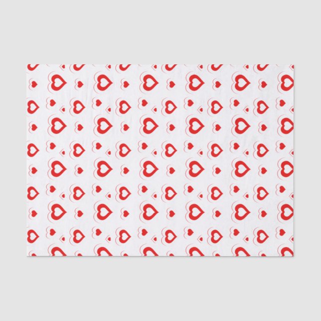 Modern Valentines Hearts Pattern Tissue Paper (Front)