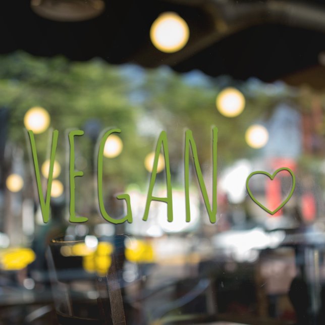 Modern Vegan with Heart | Eco Café & Store Sign (Creator Uploaded)