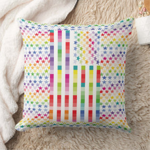 MODERN VERSION MULTICOLOR USA/USA FLAG BY MASANSE THROW PILLOW