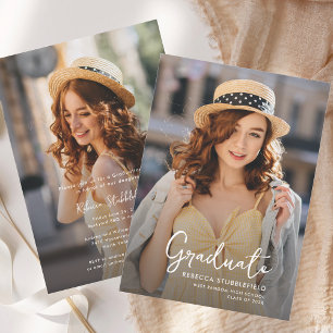 Modern Vertical Photo Graduation 2025 Invitation