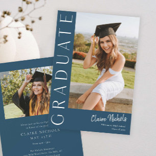 Modern Vertical Photo Graduation Invitation