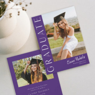 Modern Vertical Photo Graduation Invitation