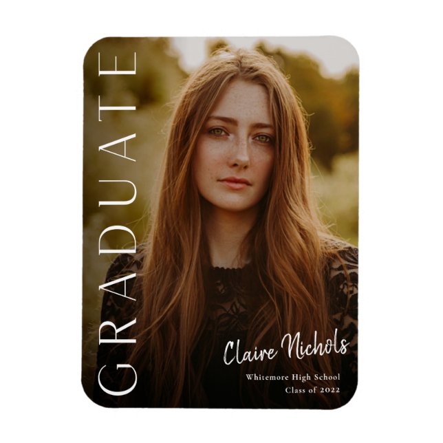 Modern Vertical Photo Graduation Magnet (Vertical)