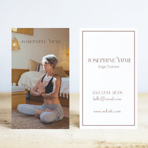 Modern Vertical Photo Instructor Yoga Wellness Business Card
